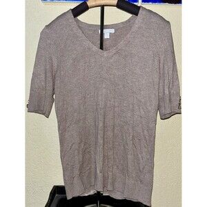 "New York and Co." Tan Knit Women's Sweater Size medium 3/4 Sleeve
